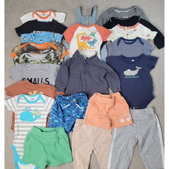 Carter's Other - Lot of 21 Baby Boy 3 to 6 Month Clothing Lot Carter Garanimals Shorts Bodysuits